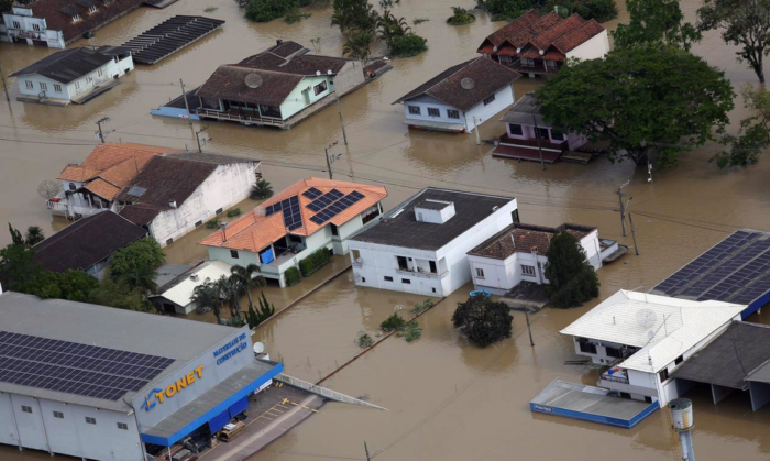 Risco inundação comportas Santa Catarina