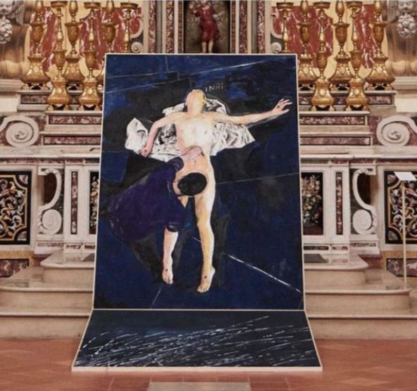 Artista blasfêmia Jesus Itália
