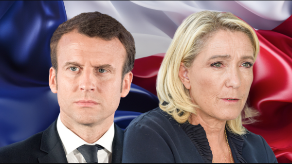 Marine Le Pen and macron