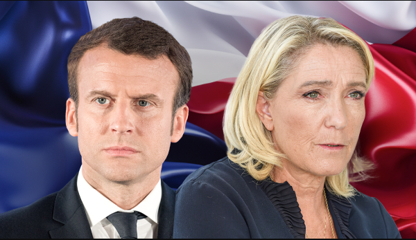 Marine Le Pen and macron