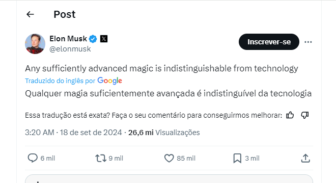 Elon Musk commenta “tecnologia” e “magia” nel giorno del ritorno parziale di X in Brasile