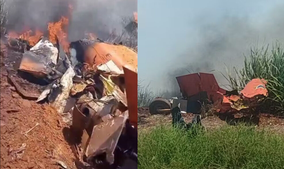 Avião da AFA cai após colidir com outro no interior de SP