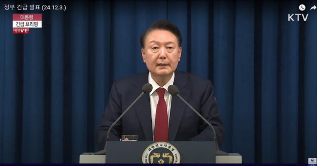 Presidente sul-coreano diz que lei marcial é necessária para proteger o país das "forças comunistas" do Norte