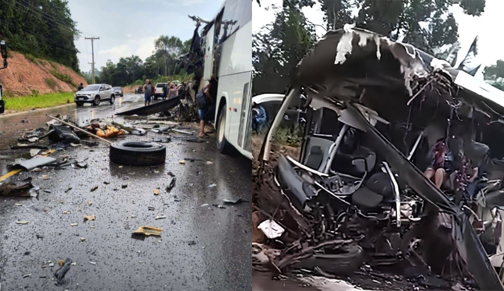 Grave acidente entre ônibus e caminhão na AM-010 deixa vários mortos