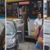 Passageiro é impedido de entrar com geladeira em ônibus lotado no Rio de Janeiro
