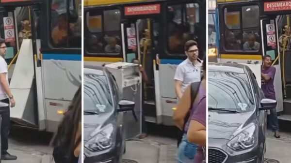 Passageiro é impedido de entrar com geladeira em ônibus lotado no Rio de Janeiro