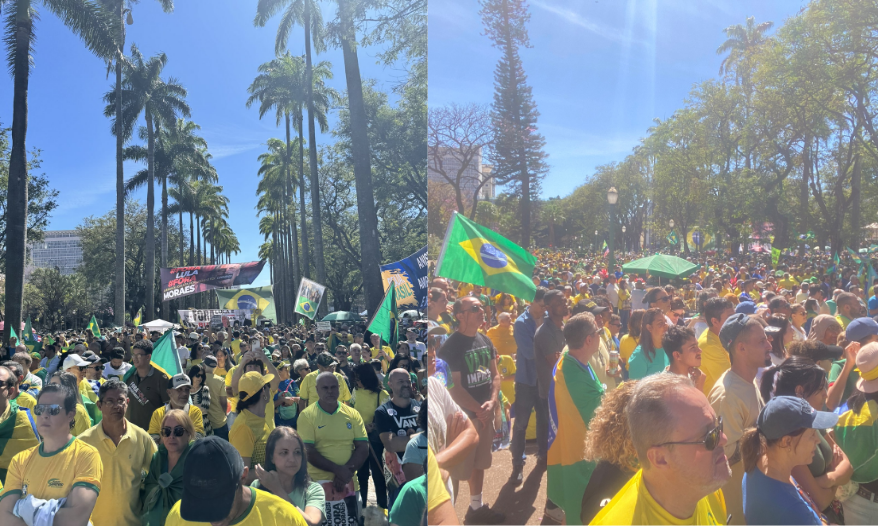 Manifestantes pró-Bolsonaro