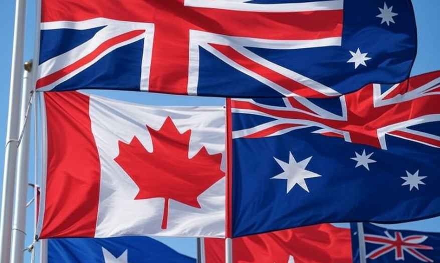 Reino Unido, Canadá e Austrália