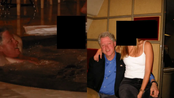 Bill Clinton quase nu, com mulher misteriosa no colo, aparece em nova foto dos arquivos Epstein