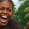 Barack e Michelle Obama como macacos