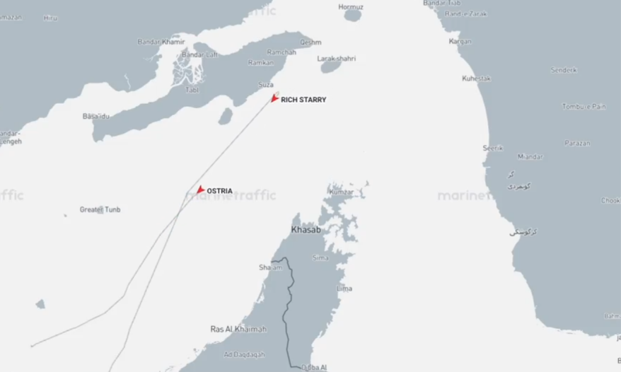 O número de navios desviados pelos EUA até agora no Estreito de Ormuz