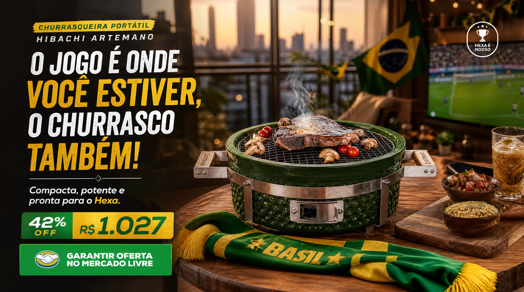 Churrasqueira Portátil Hibachi Artemano - Leve a Copa para qualquer lugar