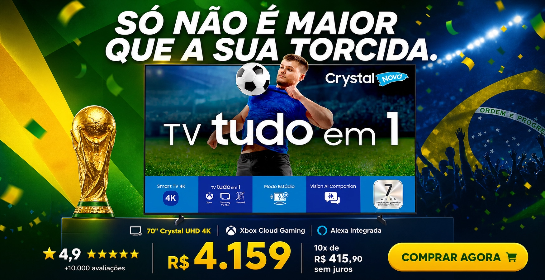 Oferta Smart TV Samsung 70 polegadas Copa do Mundo
