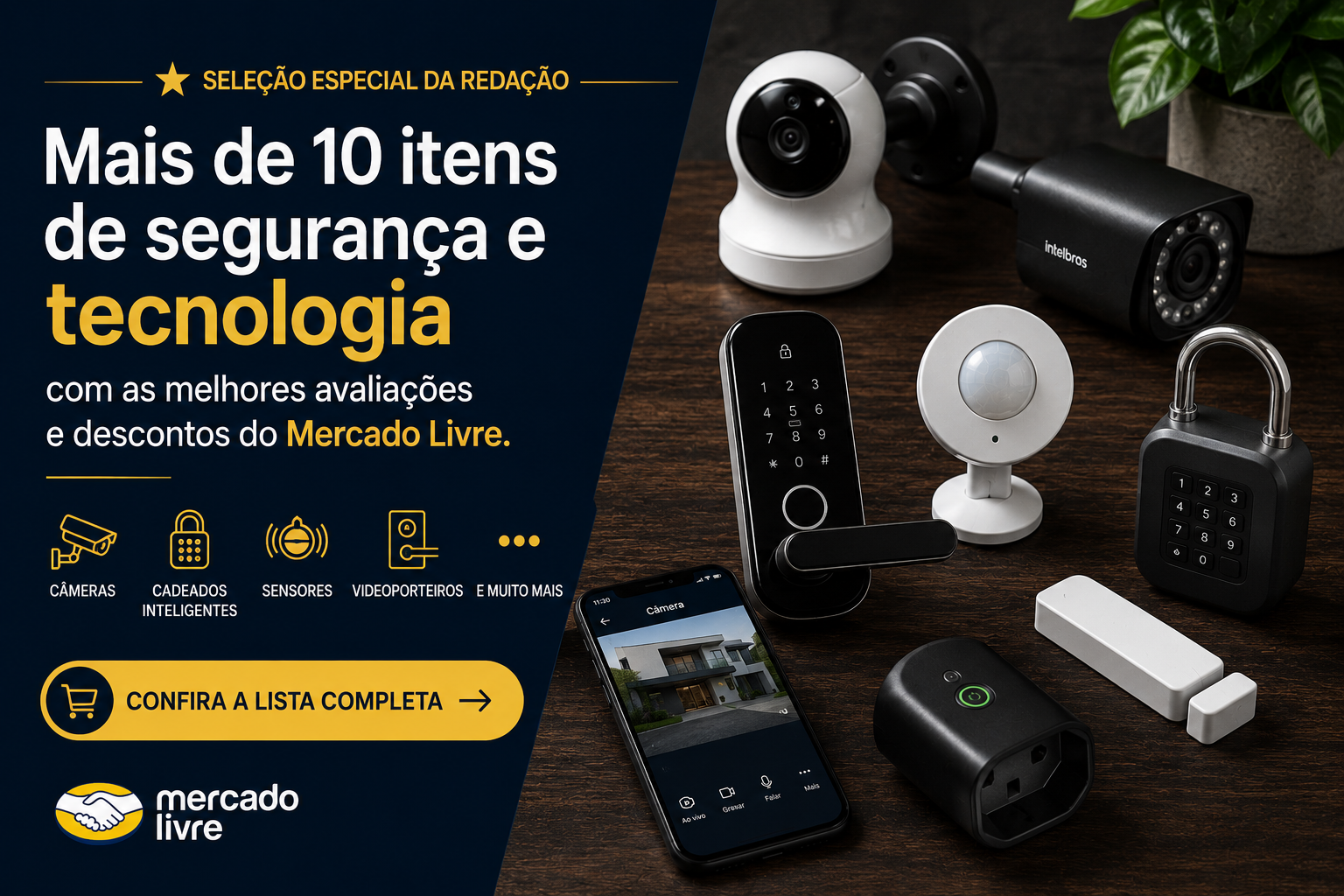 Mais de 10 itens de segurança e tecnologia com as melhores avaliações e descontos do Mercado Livre