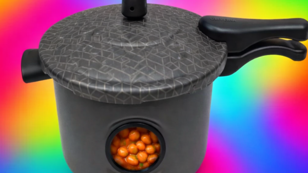 Panela de pressão com visor de vidro
