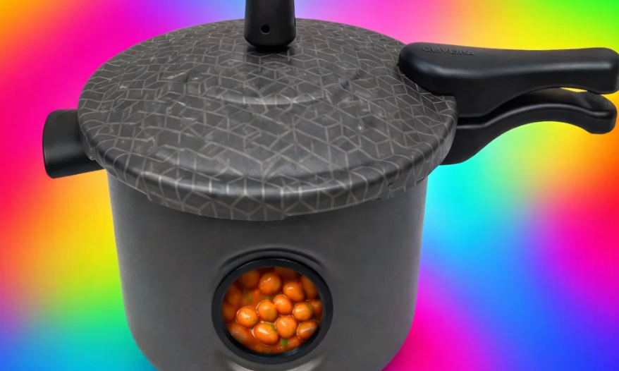 Panela de pressão com visor de vidro