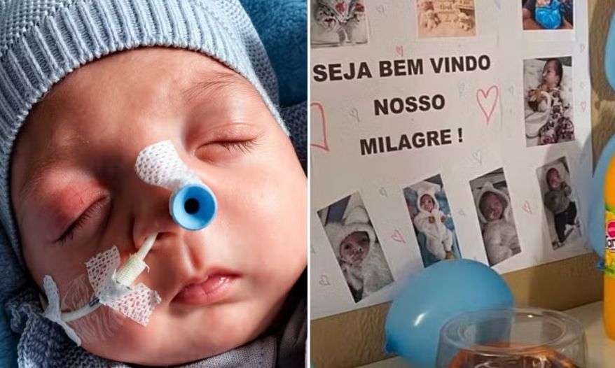 Bebê que foi achado vivo em saco funerário recebe alta e é recebido com festa em SP
